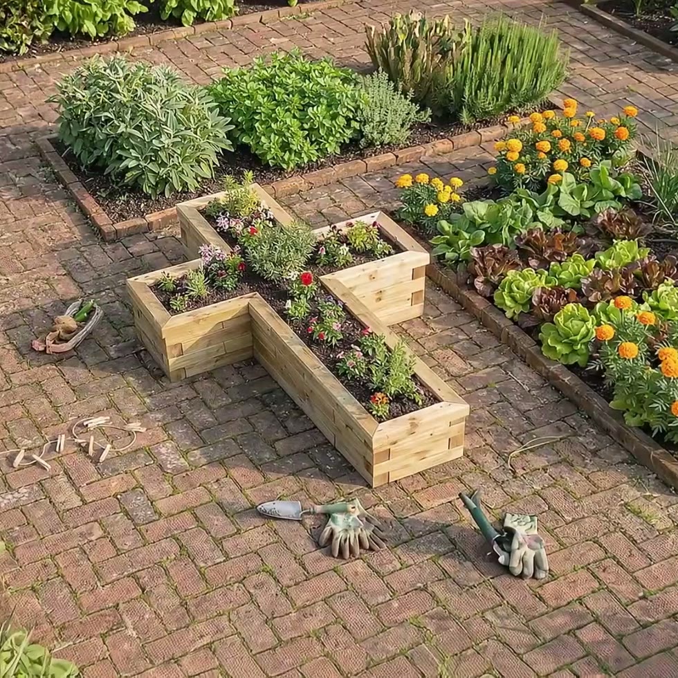 Cross Shaped Planter / 1.35 x 2.4 x 0.45m