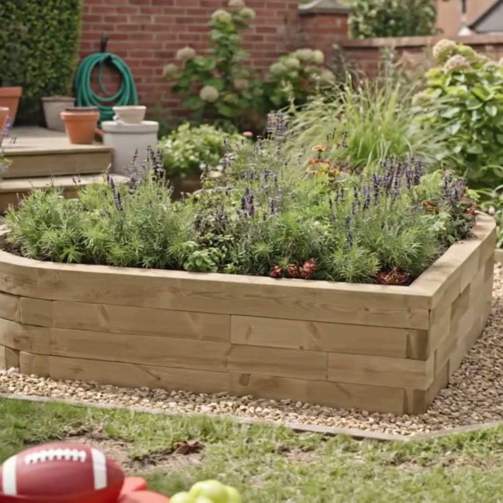 Heart Shaped Flower Bed / 2.115 x 1.5 x 0.45m