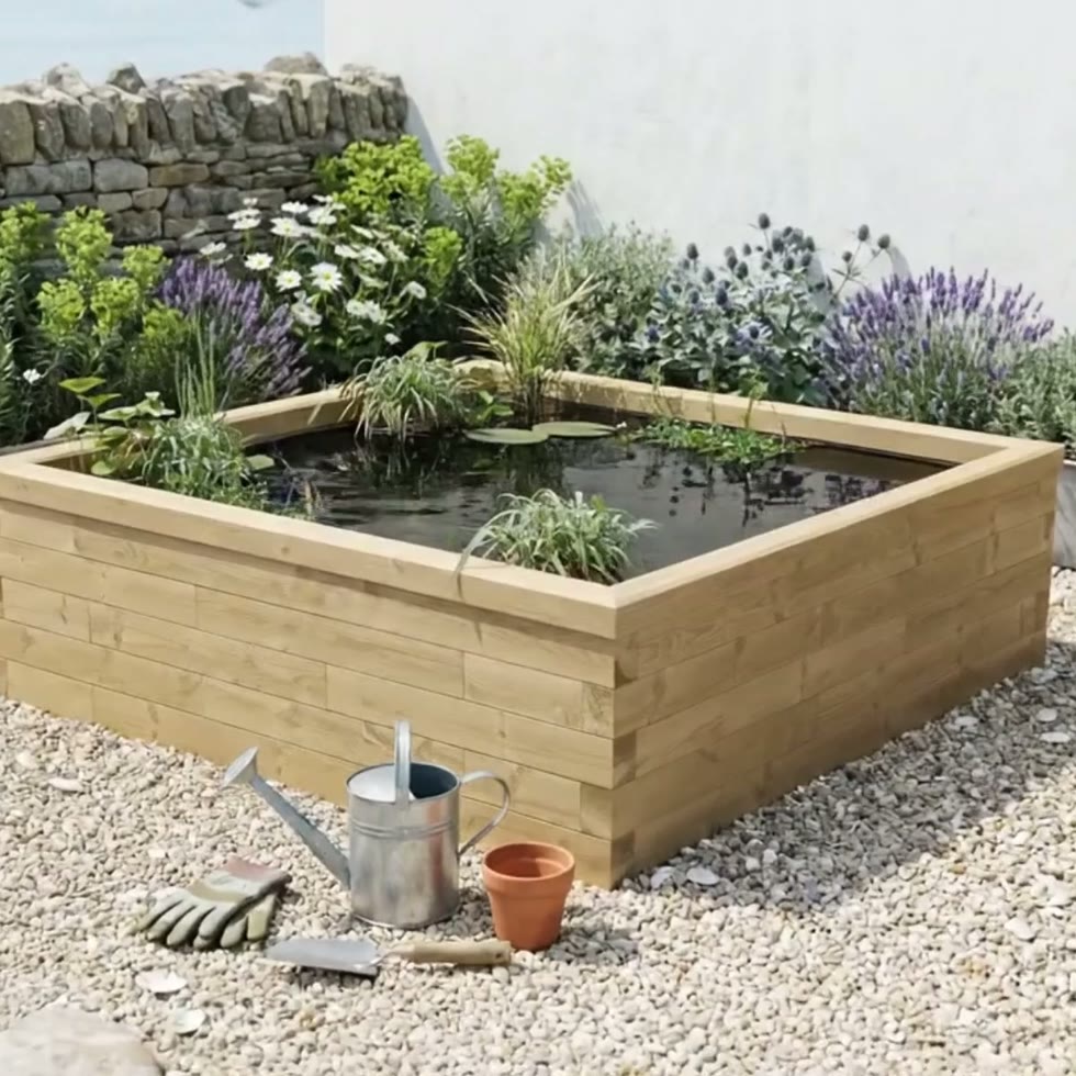 Square Raised Koi Pond Kit / 1.5 x 1.5 x 0.55m