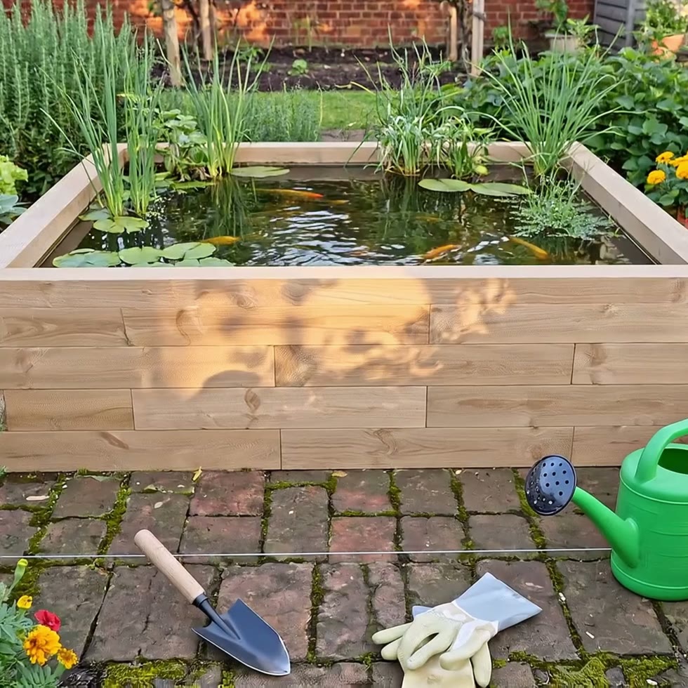 Medium Square Raised Koi Pond Kit / 1.875 x 1.875 x 0.45m