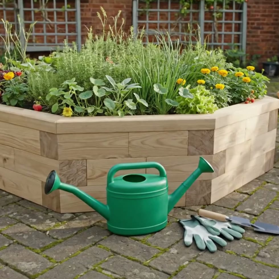 Octagonal Raised Planter / 1.65 x 0.35m