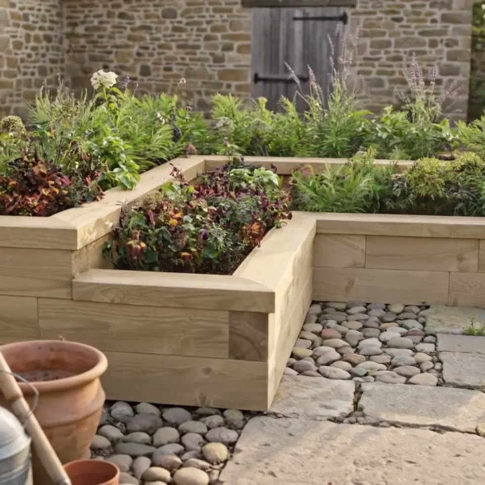 Corner Herb Garden Planter / 1.5 x 0.75 x 0.35m