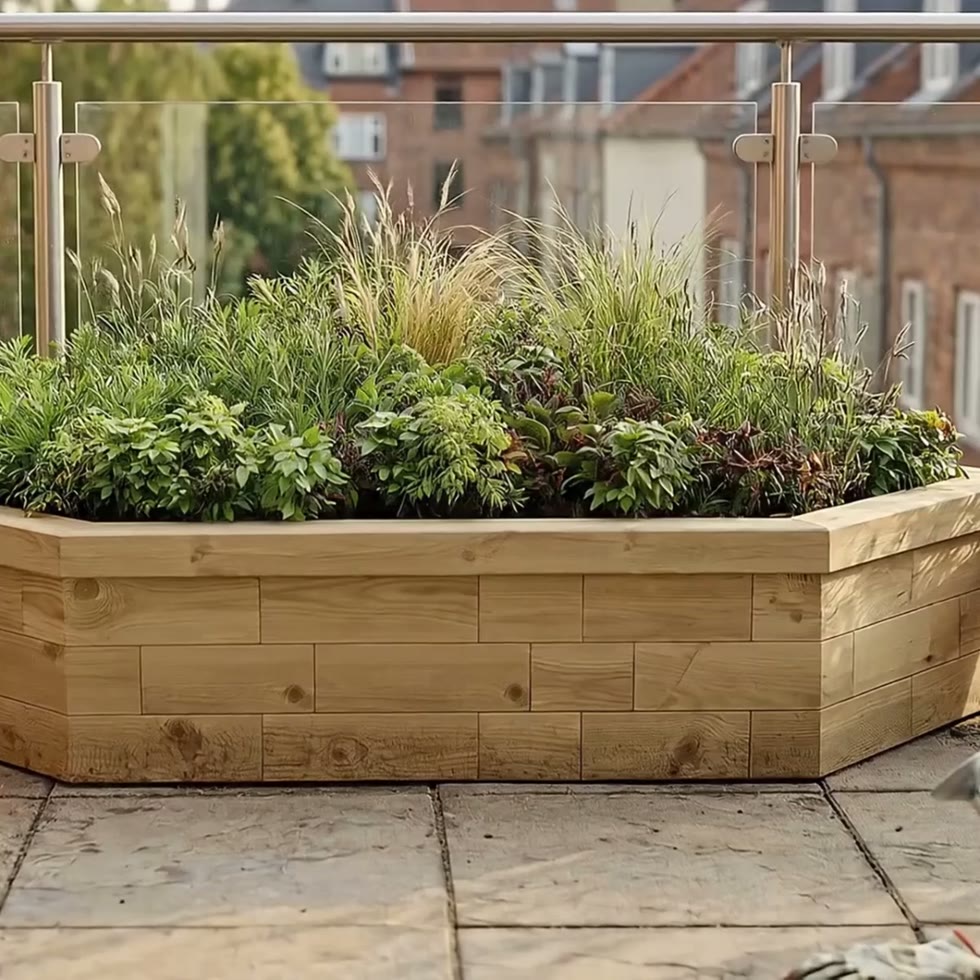 Corner Garden Raised Bed / 1.5 x 1.5 x 0.35m