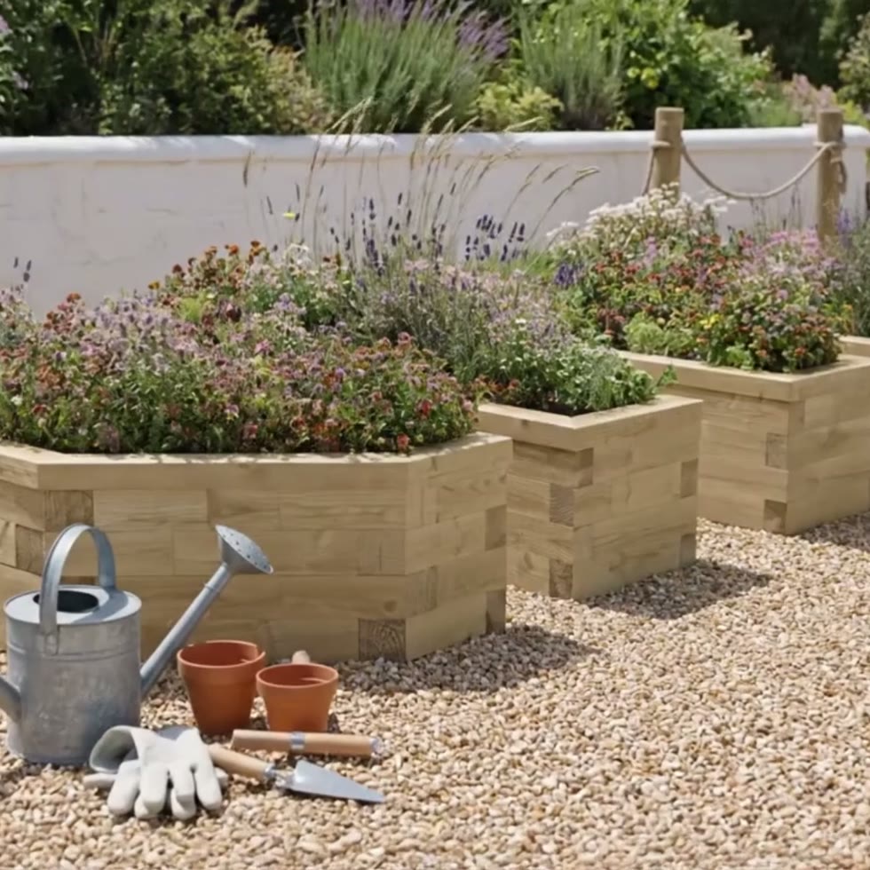 Three Tree Garden Planter / 3.3m x 1.95m x 0.45m