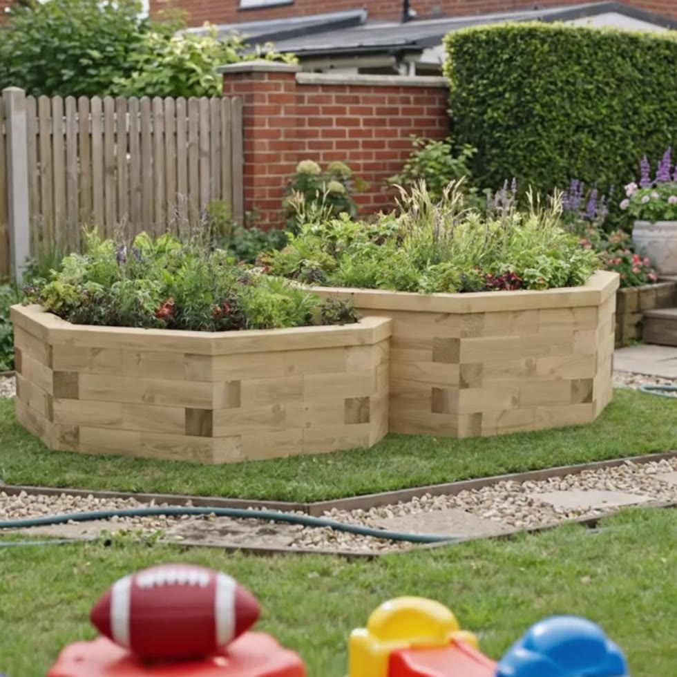 Octagonal Dual Level Raised Bed / 2.548 x 1.524 x 0.55m