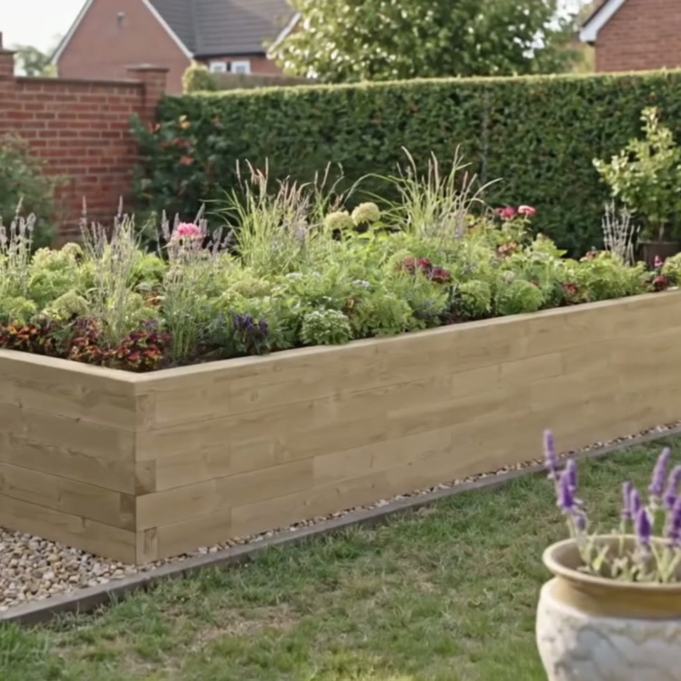 Large High Raised Bed / 3.75 x 1.5 x 0.55m