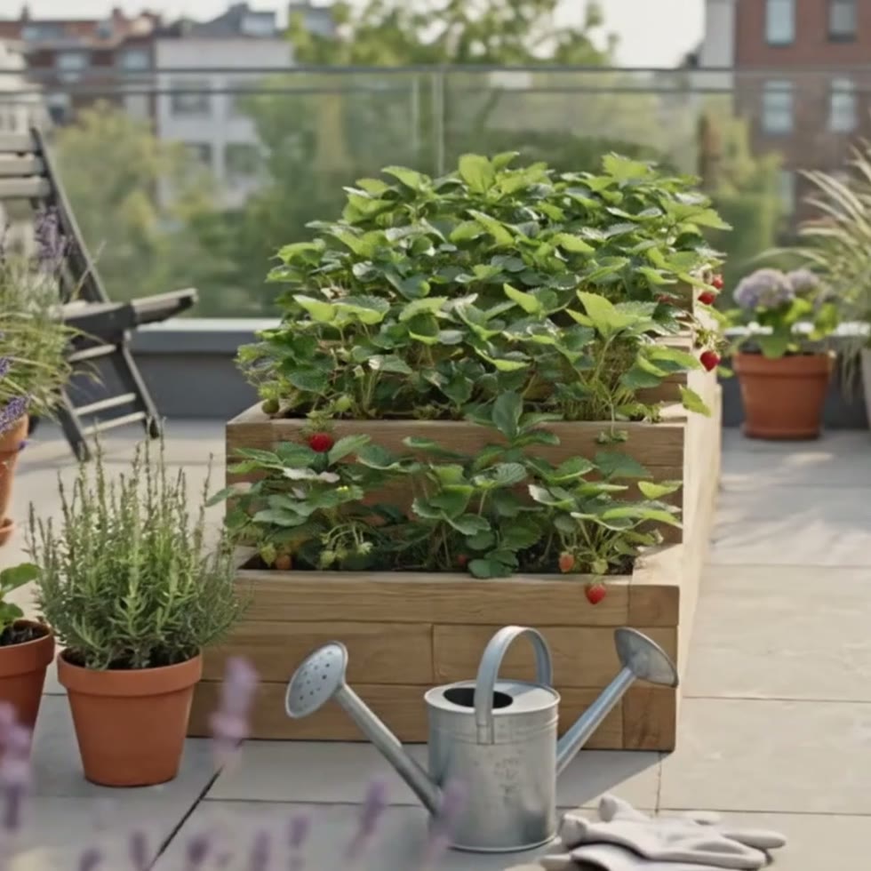 Strawberry Tower Planter / 3 x 0.75 x 0.65m