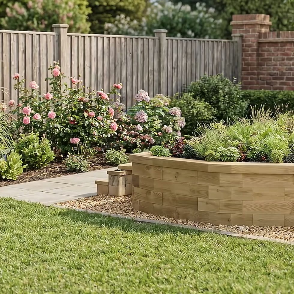 Semicircular Raised Bed / 3 x 1.5 x 0.45m