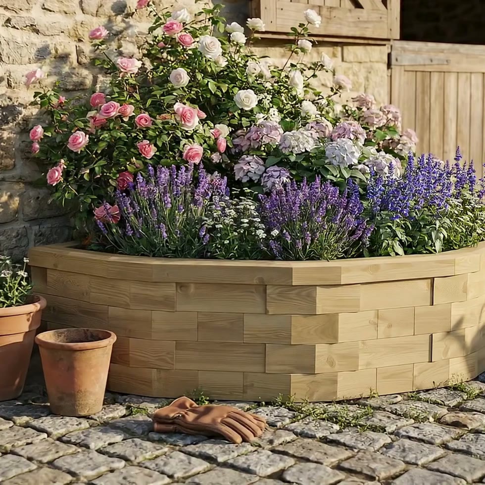 Semicircular Raised Bed / 2.325 x 1.32 x 0.45 m