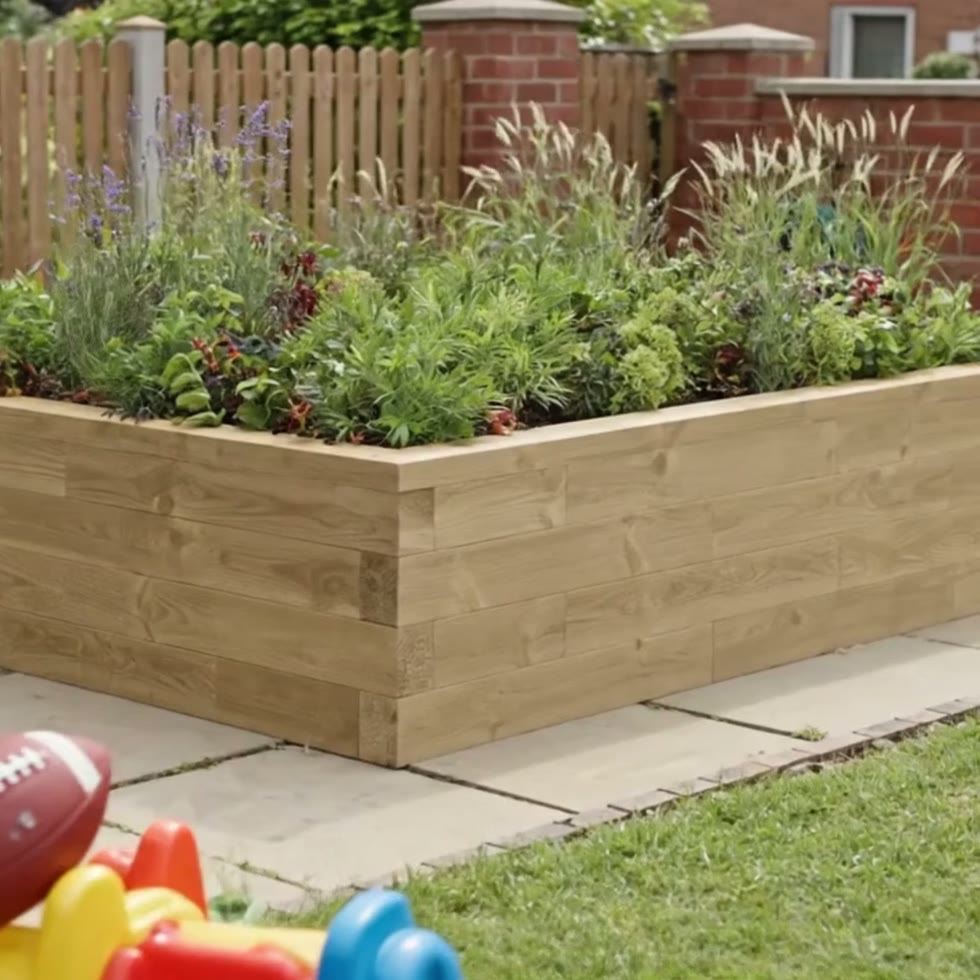 Raised Rectangular Bed / 1.875 x 1.5 x 0.45m