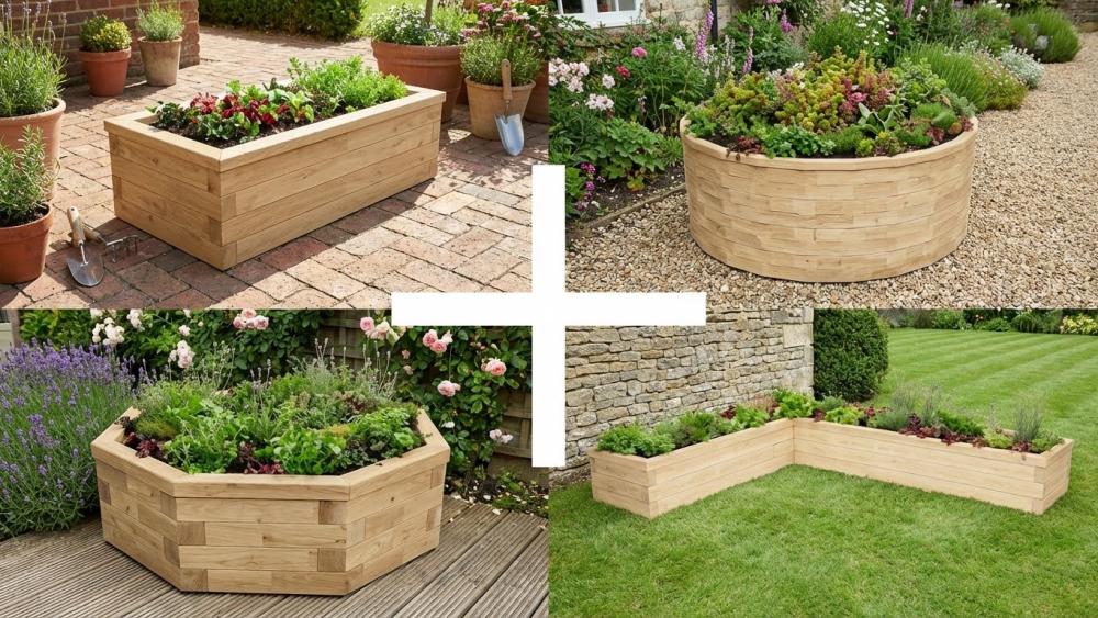 Timber raised bed built with WoodBlocX components