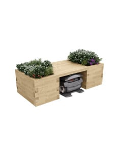 Robot Lawn Mower Garage with Planter Bench / 2.025 x 0.9 x 0.55m