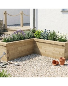 L-Shaped Raised Bed / 1.5 x 1.5 x 0.45 x 0.45m