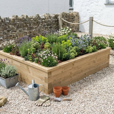 Raised Rectangular Bed / 1.875 x 1.5 x 0.45 m