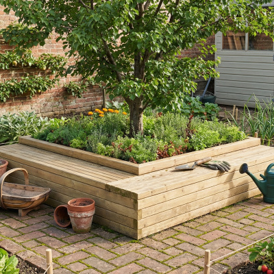 Wooden Tree Bench Kit / 2.7 x 2.7 x 0.55 m