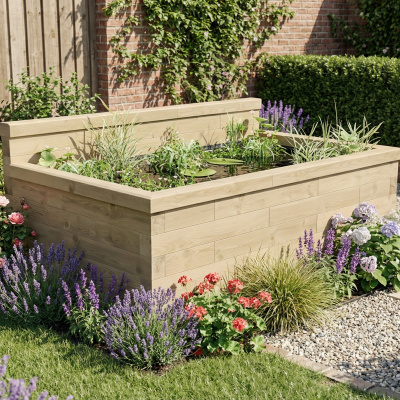 Raised Pond with Low Back Wall / 1.875 x 1.125 x 0.65 m
