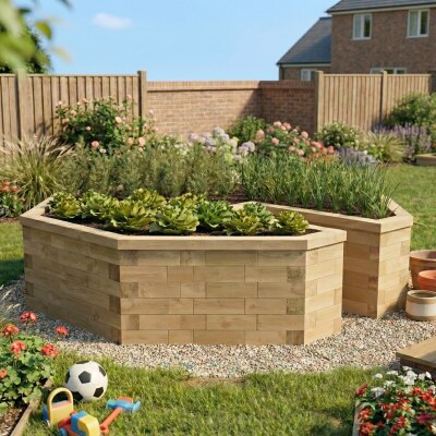 Keyhole Raised Garden Bed / 2.61 x 2.61 x 0.65 m