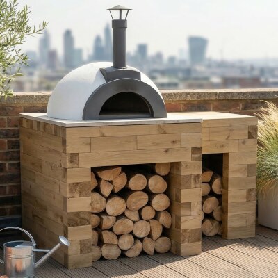 Pizza Oven Table with Preparation Area / 1.5 x 0.9 x 0.95 m