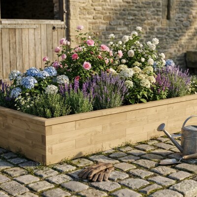Large Wide Raised Bed / 3.0 x 1.5 x 0.45 m
