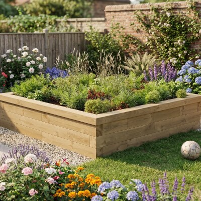 Low Square Raised Bed / 1.5 x 1.5 x 0.35 m