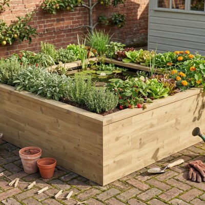 Large Square Tiered Pond Kit / 2.25 x 2.25 x 0.65 m