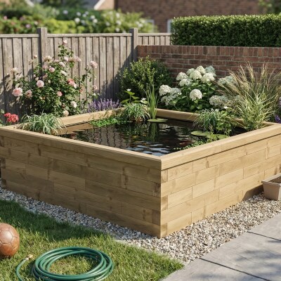 Square Raised Koi Pond Kit / 1.5 x 1.5 x 0.55 m