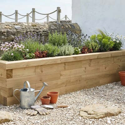 Raised Wooden Bed / 2.25 x 0.45 x 0.45 m