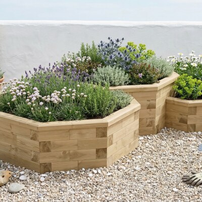 Large Octagonal Multi Level Raised Bed / 3.272 x 2.248 x 0.55 m