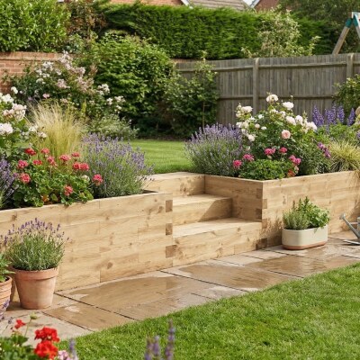 Retaining Wall With Steps / 4.125 x 0.65 m