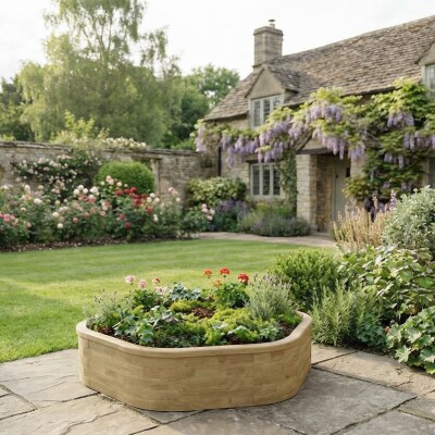 High Hexagonal Wooden Tree Edging Kit / 2.42 x 2.25 x 0.55 m