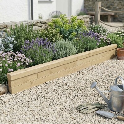 Wooden Garden Border Edging / 2.25 x 0.25 m
