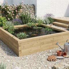 Medium Square Raised Koi Pond Kit / 1.875 x 1.875 x 0.45 m