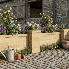 Pillared Retaining Wall / 5.55 x 0.65m