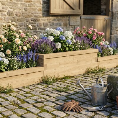 Long Stepped Planter / 3.75 x 0.75 x 0.45m