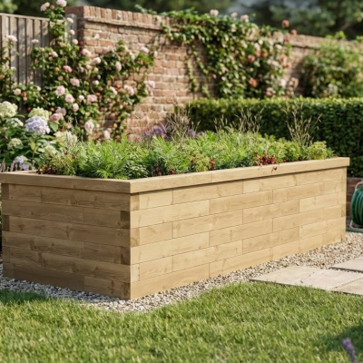 Wood Slender Garden Planter / 1.125 x 0.45 x 0.45m