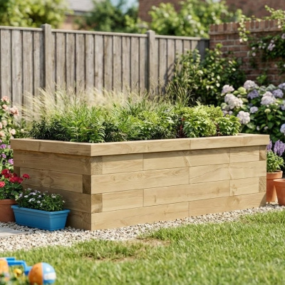 Wooden Garden Raised Bed / 1.5 x 0.75 x 0.45m
