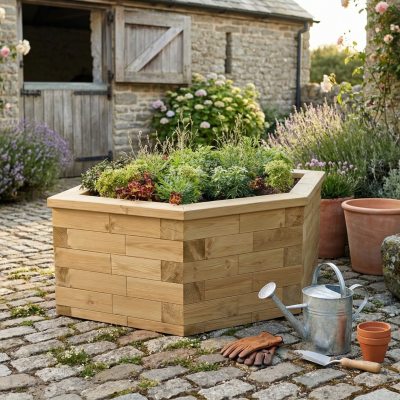 Hexagonal Garden Planter / 1.55 x 0.924 x 0.45m