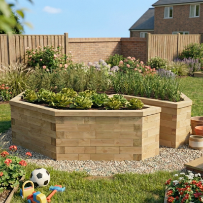 Keyhole Raised Garden Bed / 2.61 x 2.61 x 0.65m