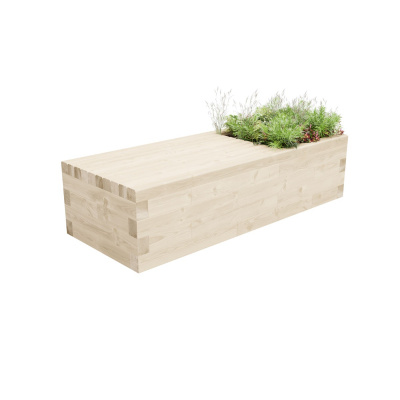 Contemporary Timber Planter Bench / 1.875 x 0.75 x 0.45m