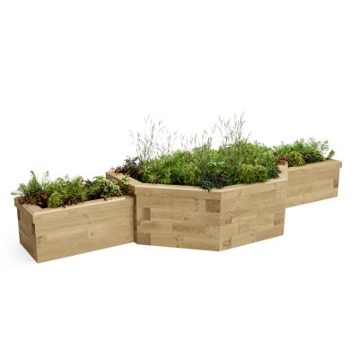 Multi Level Raised Flower Bed / 3.024 x 0.949 x 0.45m