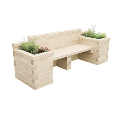Planter Seat with Bookend Beds / 2.4 x 0.75 x 0.85m