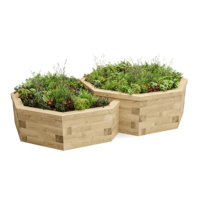 Octagonal Dual Level Raised Bed / 2.548 x 1.524 x 0.55m