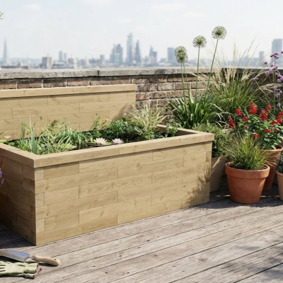 Raised Pond with High Back Wall / 1.875 x 1.125 x 0.65m