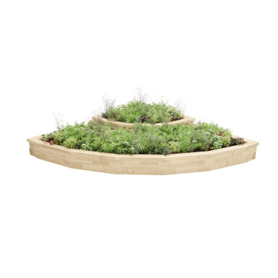 Cascading Curved Corner Raised Bed / 2.25 x 2.25 x 0.35m