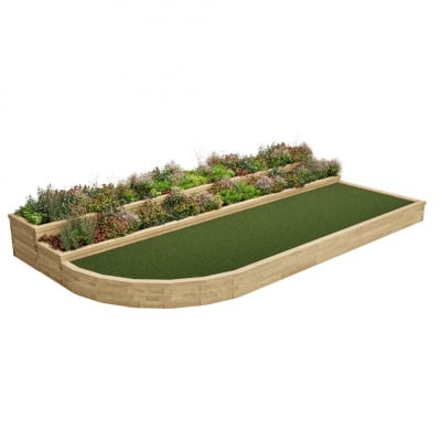 Tiered Curved Corner Garden Terracing / 6m x 3.33m