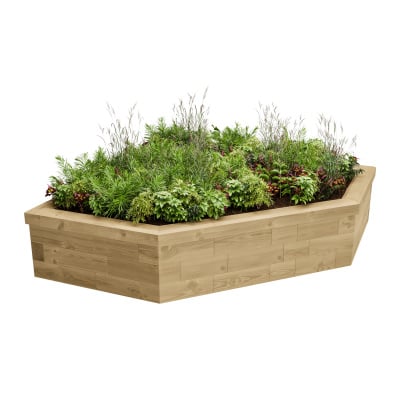 Corner Garden Raised Bed / 1.5 x 1.5 x 0.35m