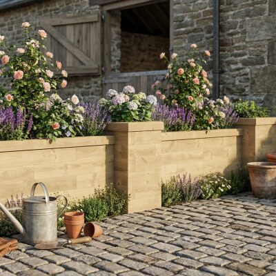 Pillared Retaining Wall / 5.55 x 0.65m