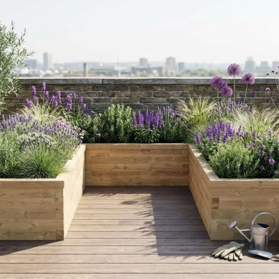 Large U-Shaped Planter / 3.75 x 2.625 x 0.55m