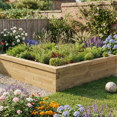 Low Square Raised Bed / 1.5 x 1.5 x 0.35m