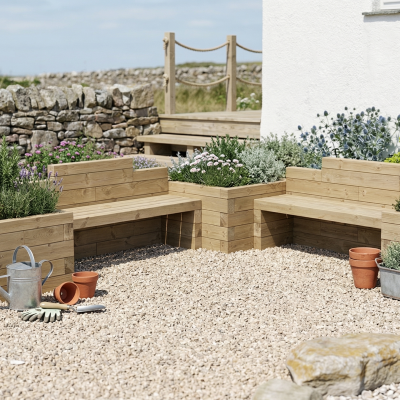 Double Planter Seat For Kids / 3.0 x 3.0 x 0.65m